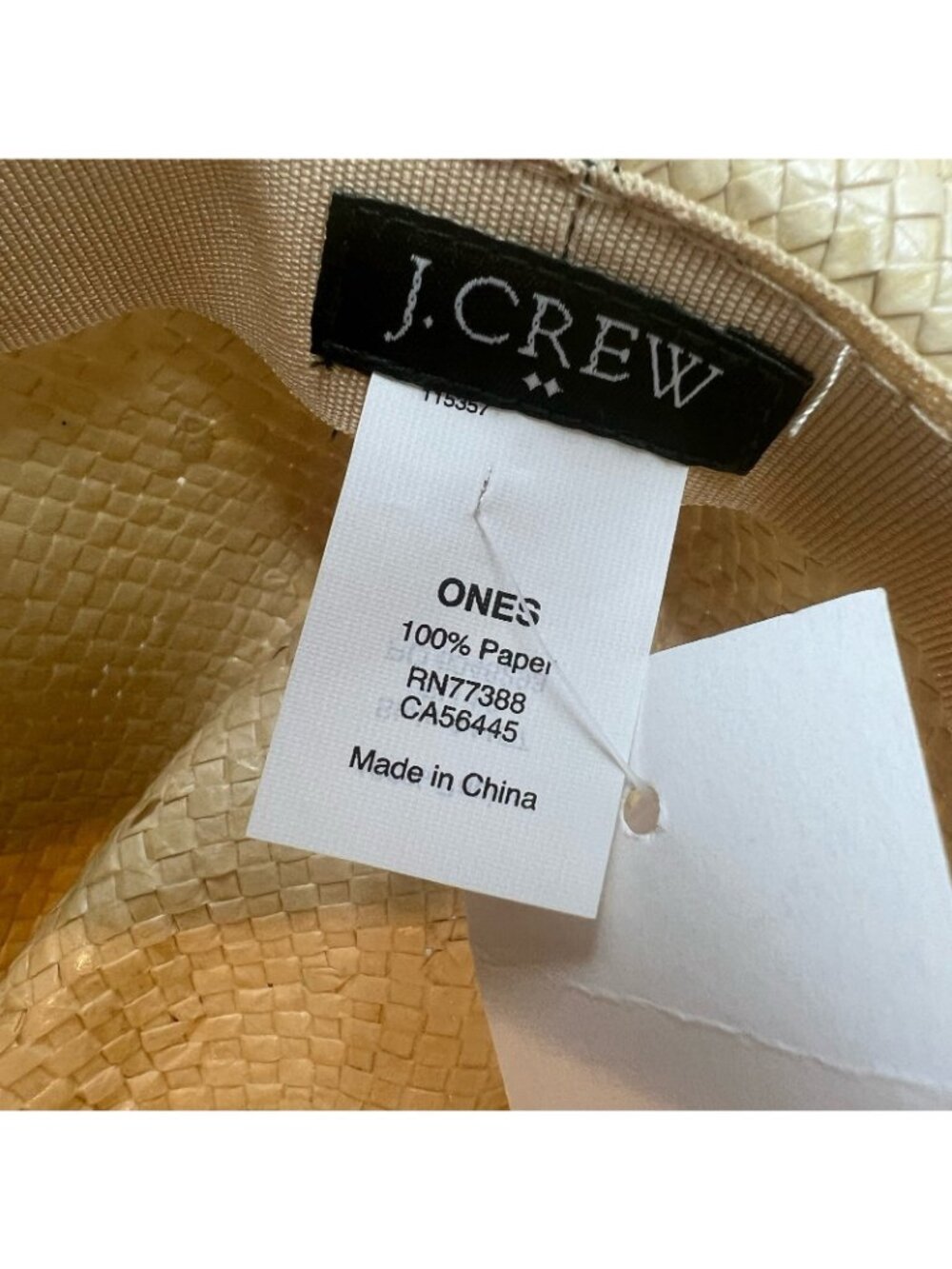 J Crew Factory Panama Sun Paper Straw Hat Women's One Size 7 Tan NWT A4157 - Picture 9 of 10